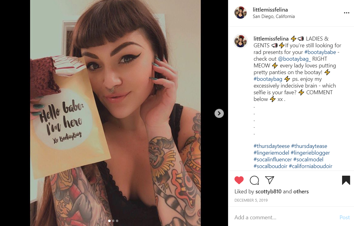 Tattooed Pinup Girl Felina Vie San Diego Model Lingerie Blogger Influencer